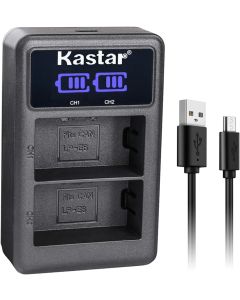 Kastar LCD Dual Charger Replacement for LP-E6 LP-E6N, EOS 60D 60Da EOS 70D XC10, EOS 5D Mark II 5D Mark III 5D Mark IV, EOS 5DS 5DS R, EOS 6D 7D Mark II and BG-E14 BG-E13 BG-E11 BG-E9 BG-E7 BG-E6 Grip