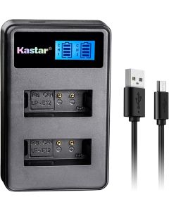 Kastar LCD Dual Slim Charger for Canon LP-E12 and Canon EOS 100D, EOS Rebel SL1, EOS M Camera System & Canon LPE12 Grip